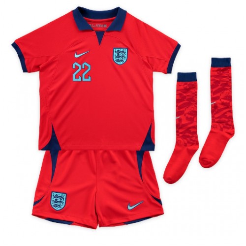 England Jude Bellingham #22 Bortedraktsett Barn VM 2022 Kortermet (+ Korte bukser) England Jude Bellingham #22 Bortedraktsett Barn VM 2022 Kortermet (+ Korte bukser)